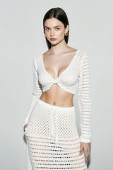 Knit Beach Two Piece Long Sleeve Vacation Set