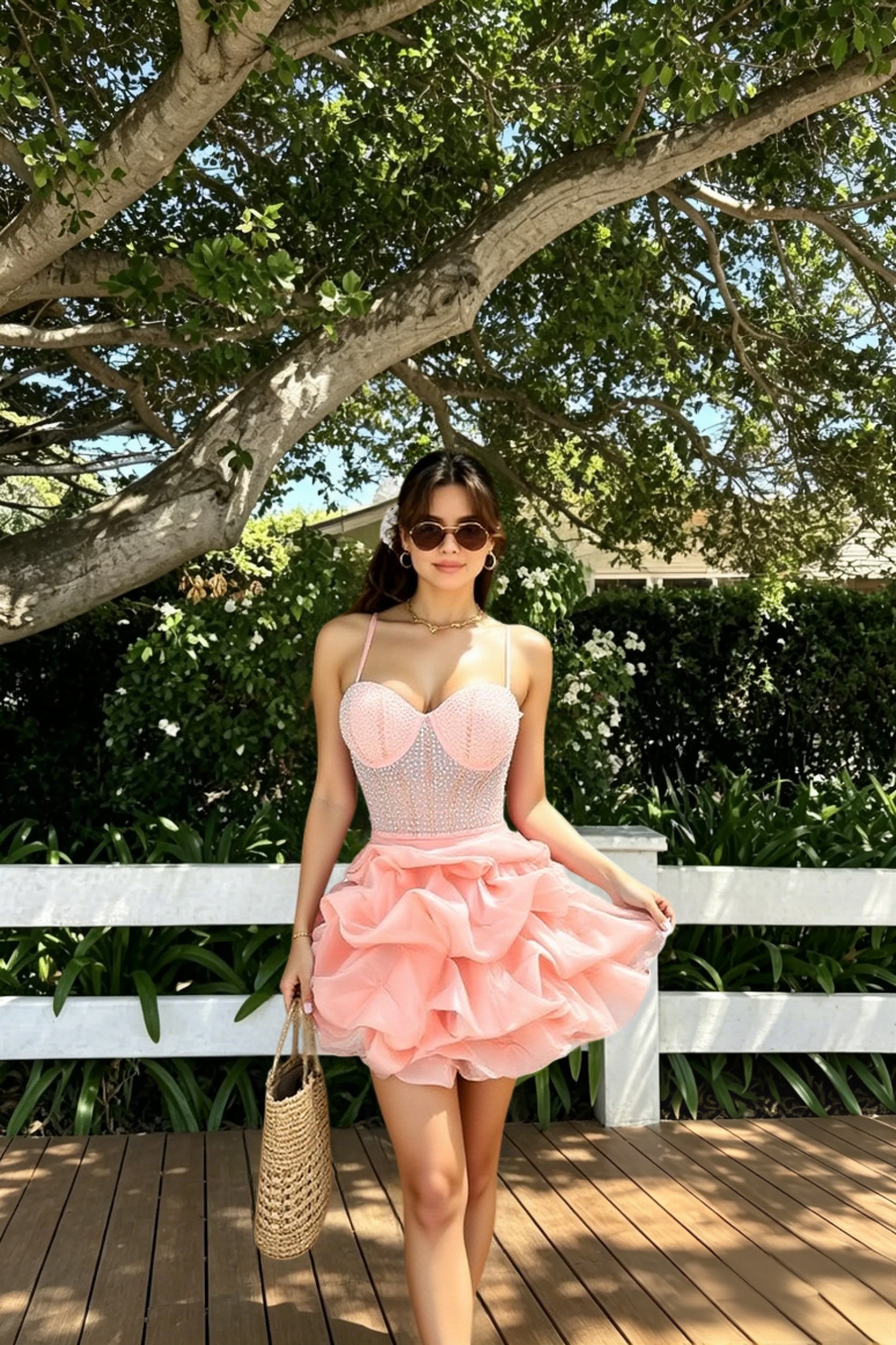 Backless Tassels Mini Solid Color Sleeveless Bodycon Low Cut V Neck Halter Neck Party Night Club Dress Secondary image