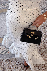 Polka Dot Strapless Mermaid Maxi Dress