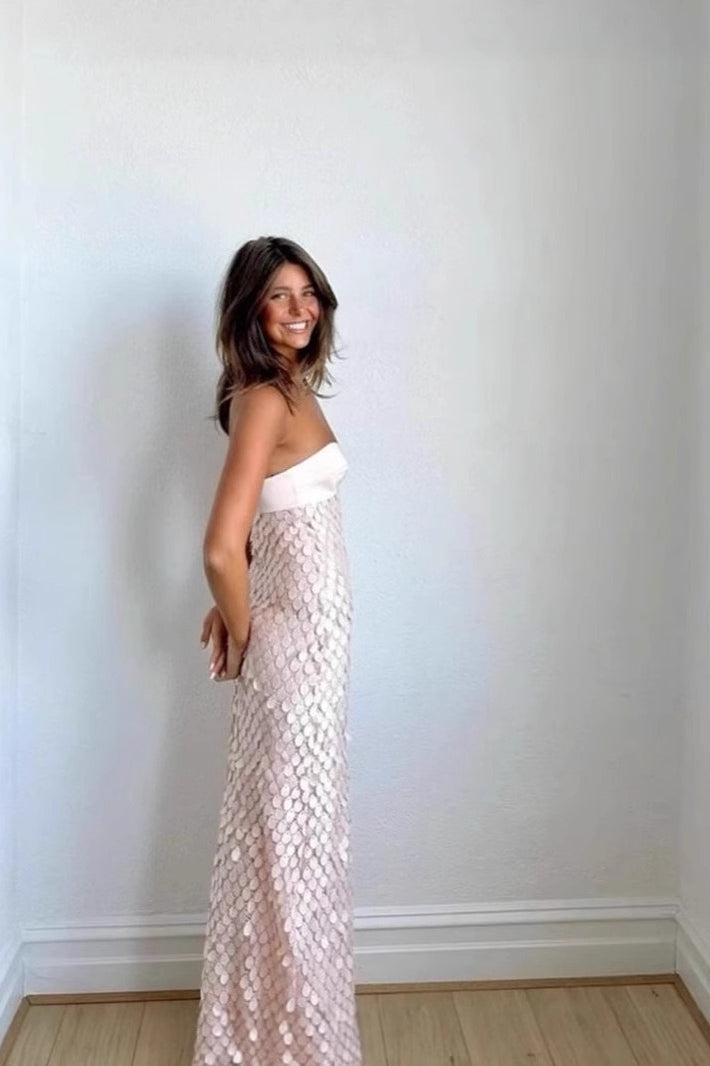 Long Sleeve V-Neck Sequin Bodycon Mini Sequin Dress Secondary image