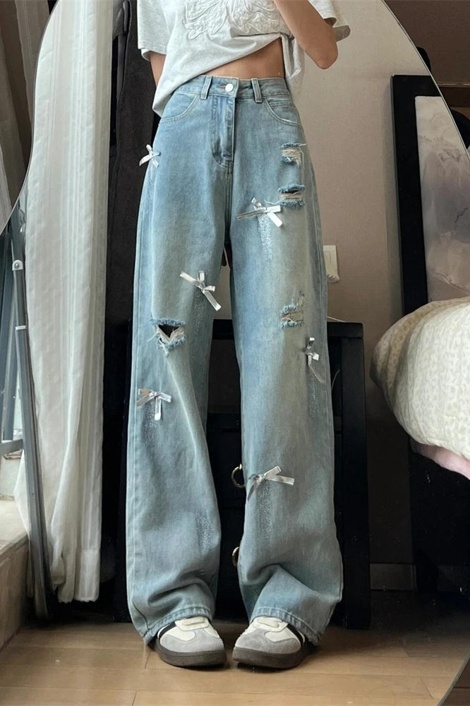 Bowtie Distressed Light Denim Jeans Main image
