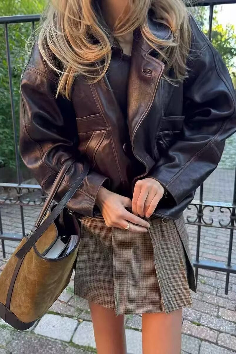 Weathered Leather Flight Jacket Secondary image