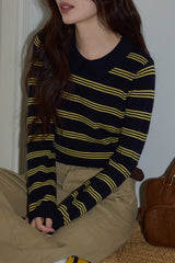 Relaxed Fit Striped Knit Top