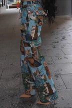 Jacquard Vintage Multi Pocket Stylish Cargo Pants