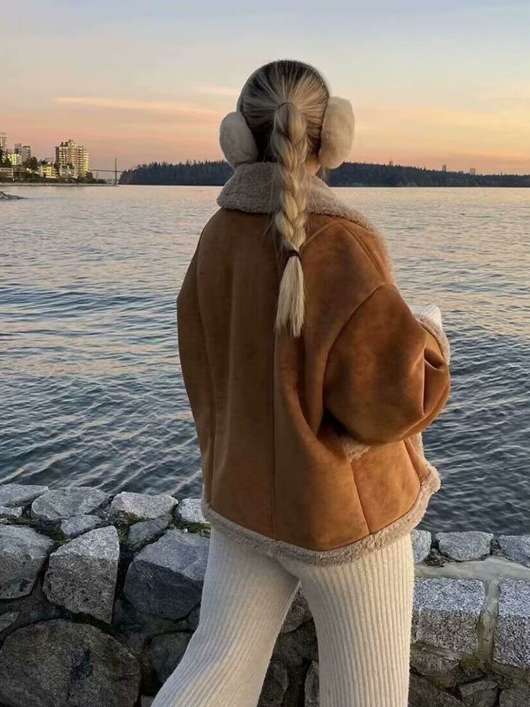 Autumn Casual British Short Retro Lapel Single Pocket Coat Secondary image