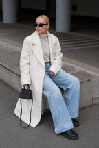 Fleece Lapel Long Sleeve Cozy Overcoat
