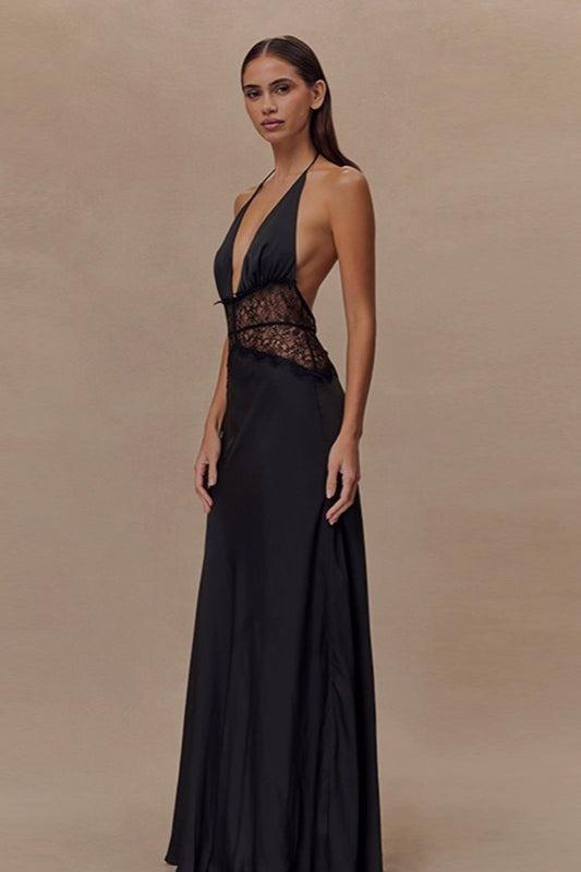 V Neck Backless Lace Dress Secondary image