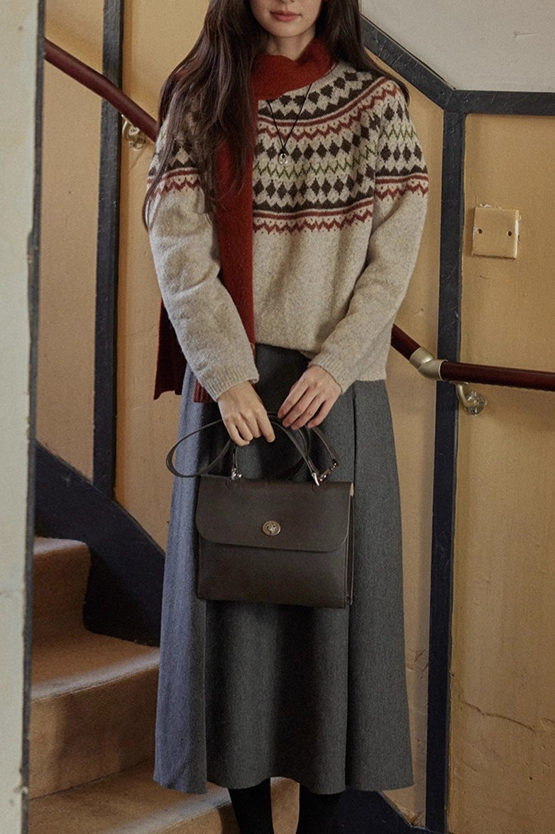 Fair Isle Wool Crewneck Knit Top Main image