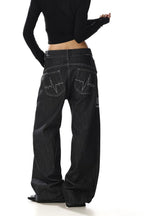 Horse Print Vintage Wide Leg Streetwear Jeans