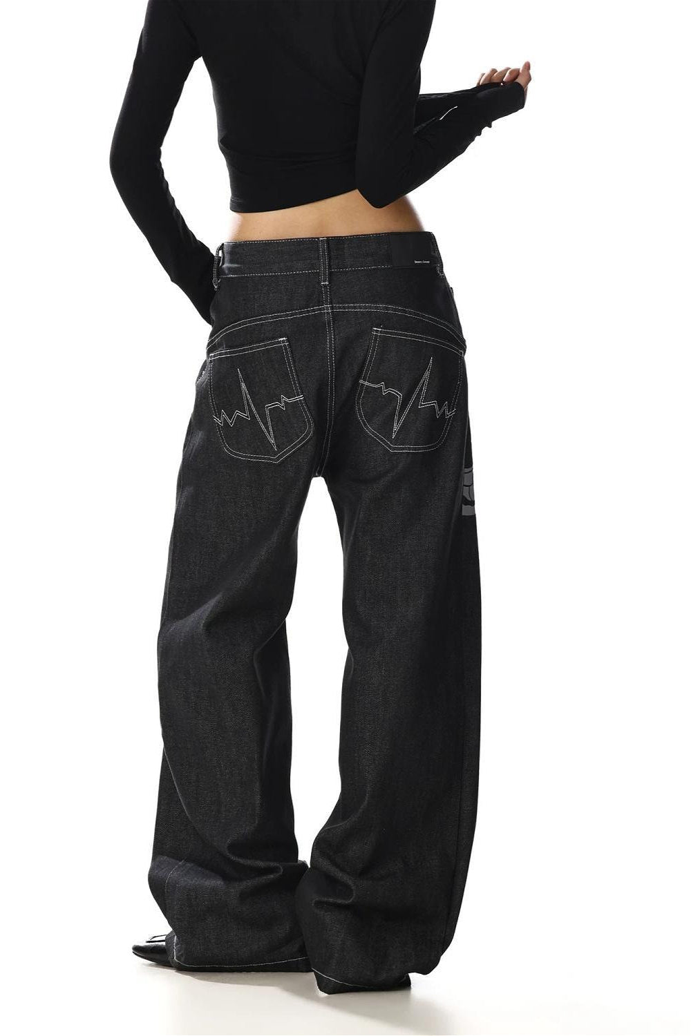 Horse Print Vintage Wide Leg Streetwear Jeans