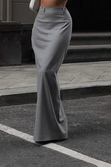 High Waist Draped Mermaid Maxi Skirt