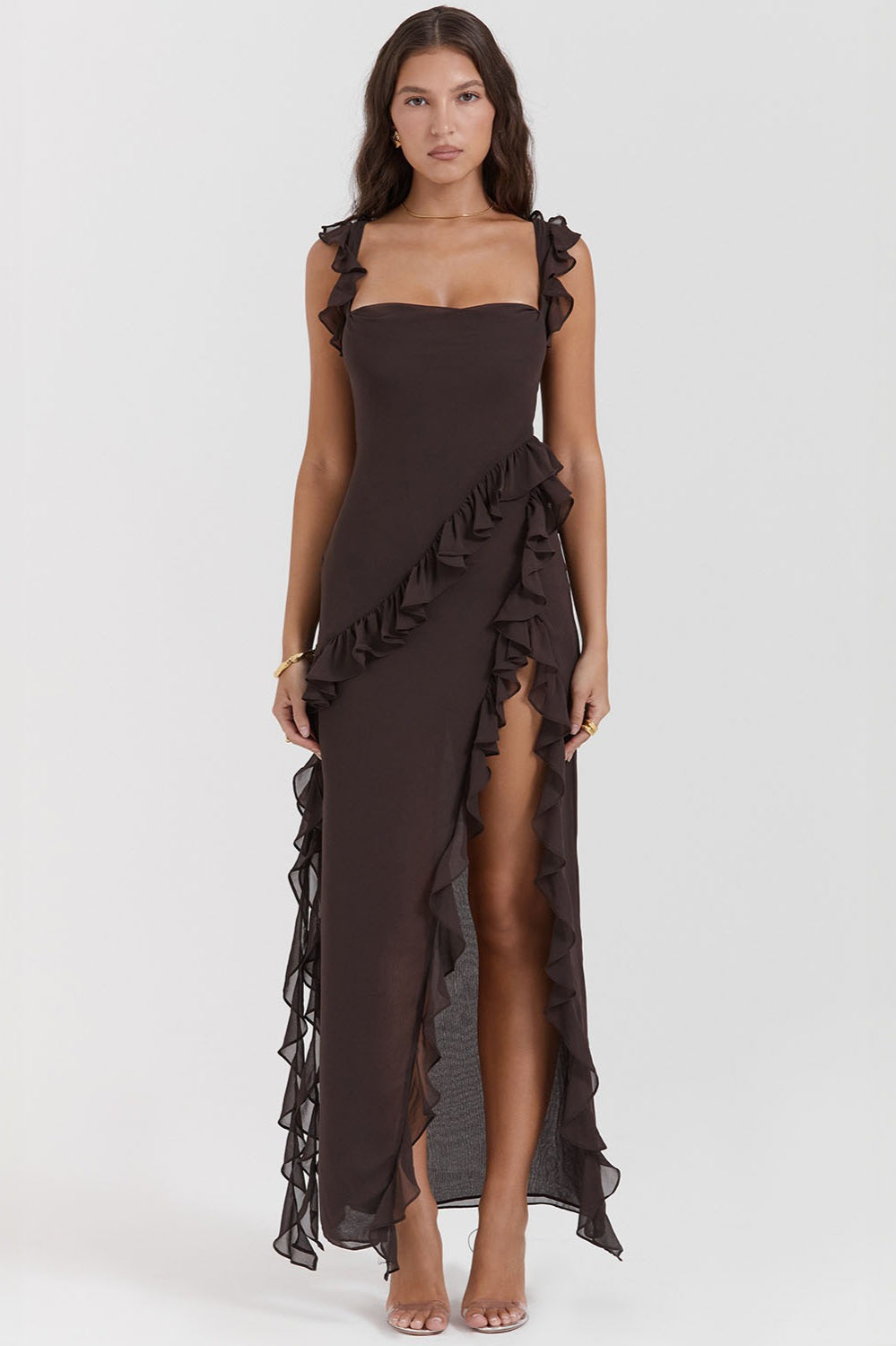 Ruffled Panel Split Hem Boho Dress Secondary image