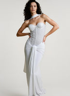 Deep Plunge Bodycon Mermaid Gown Prom Dress