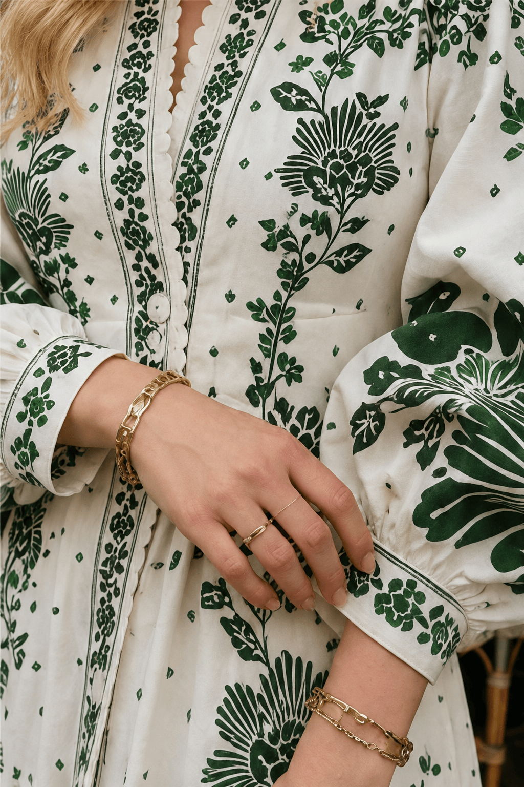 Printed Long-Sleeve Boho Dress