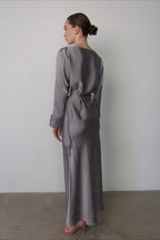 Solid Satin Cinched Waist Skirt Set