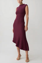 Elegant Sleeveless Knit Slim Fit Midi Dress