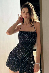 Halter Polka Dot Slip Dress