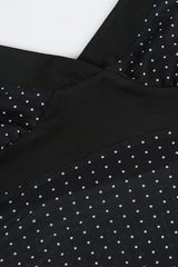 Sheer Polka Dot V-Neck Halter Cami Crop Top