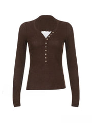 Lace Paneled Graceful Brown Tank Top