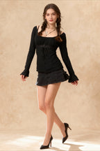 Lace Trim Graceful Strapless Corset Top