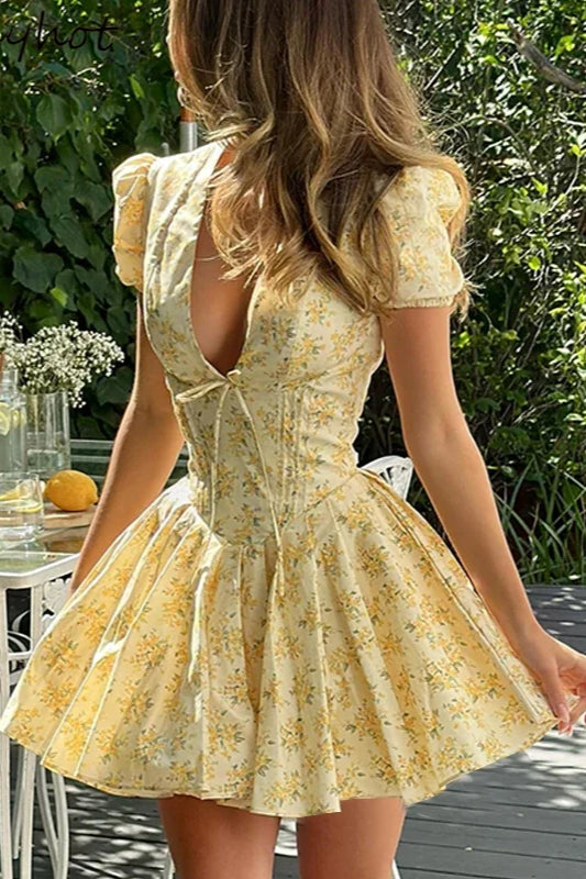 Ruffled V-Neck Floral Dress Main image