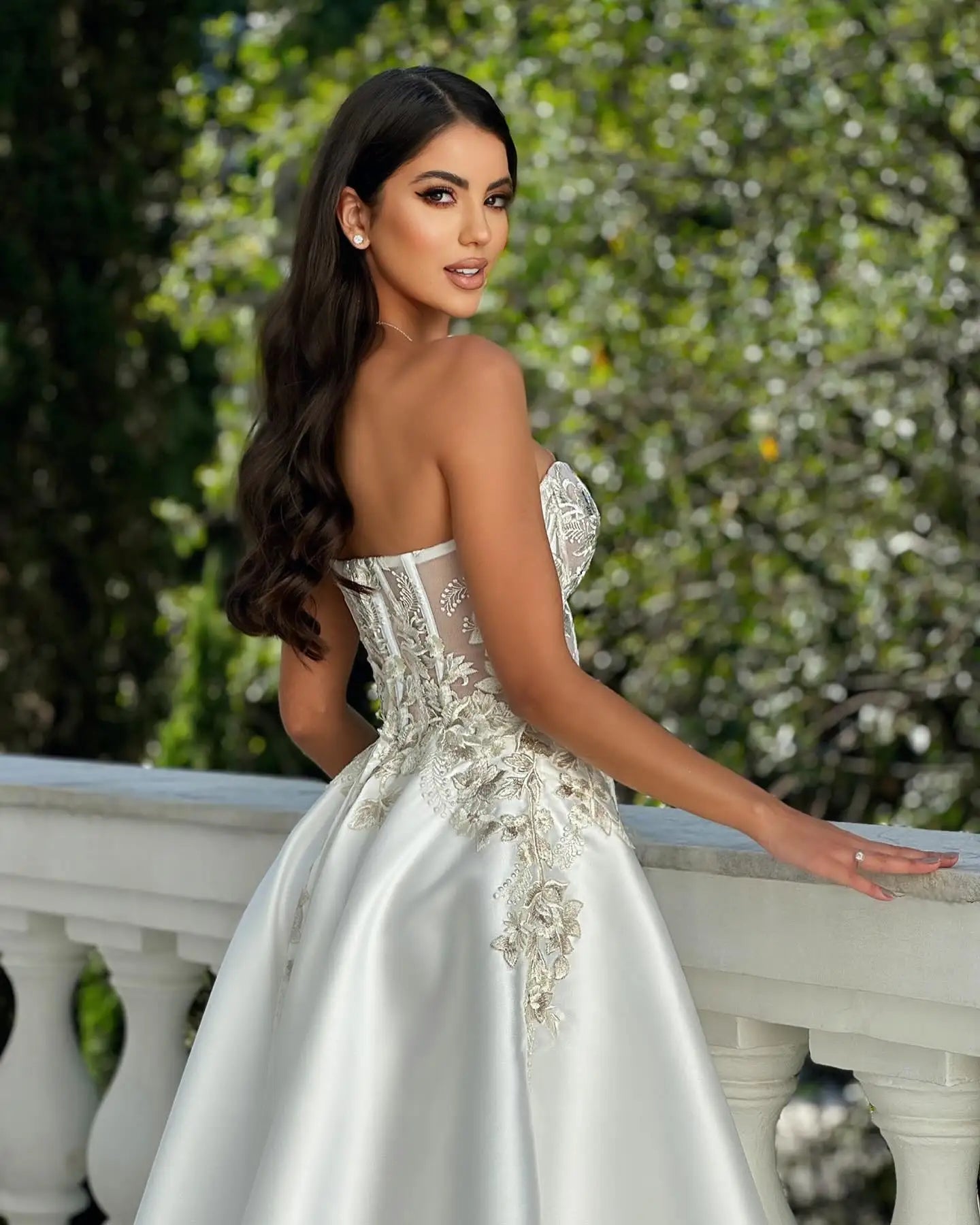 Strapless Satin Ball Gown Prom Dress Main image