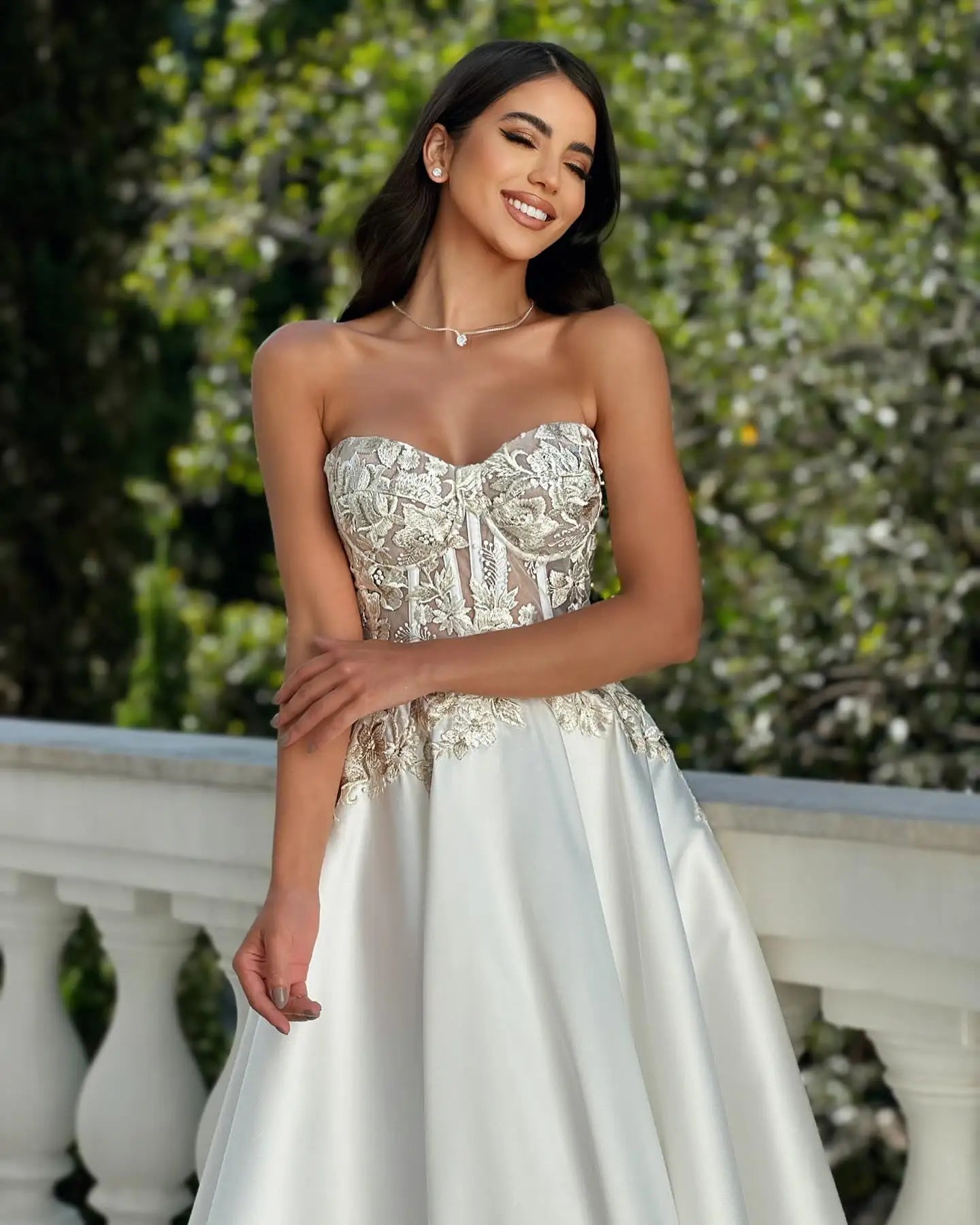 Strapless Satin Ball Gown Prom Dress Secondary image