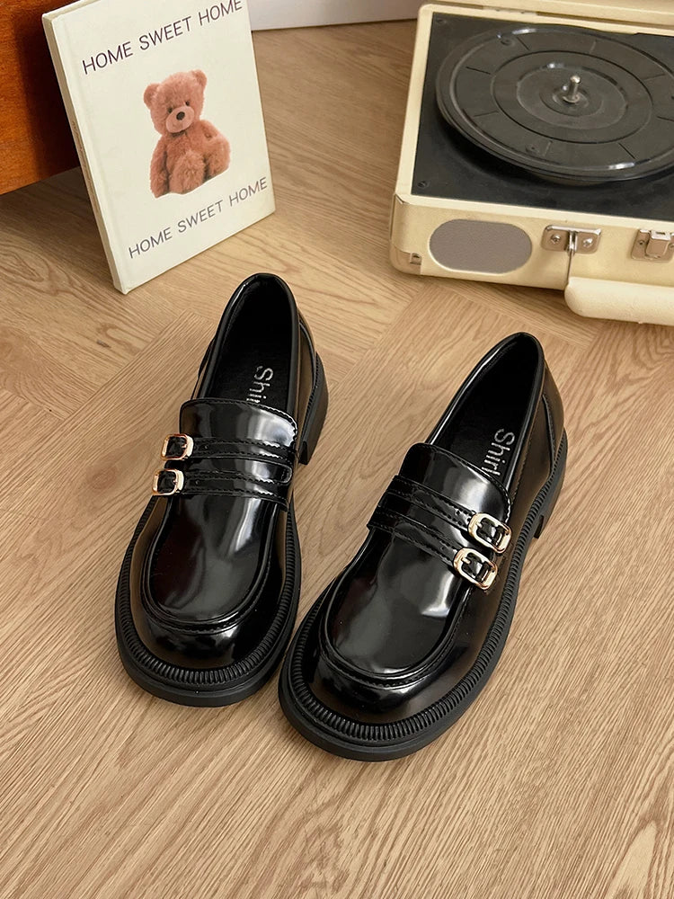 Fur Soft Casual Round Toe Shallow Mouth All-Match Low Heels Dress Oxfords Loafers Secondary image