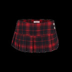 Retro Low Waisted Plaid Ultra Short Revealing Goth Skirt
