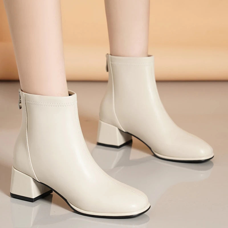 New Fleece Warm Chunky Heel Platform Fashionable Ankle Boot Secondary image