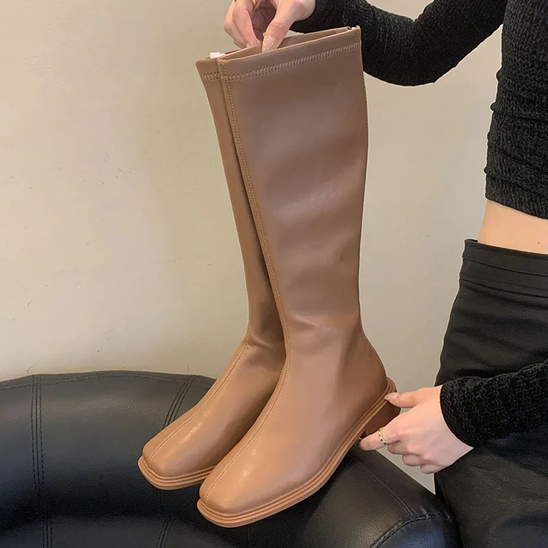 Elegant Trendy Stylish Comfortable Fashionable Chic Pointed Toe Knee High Boots Secondary image