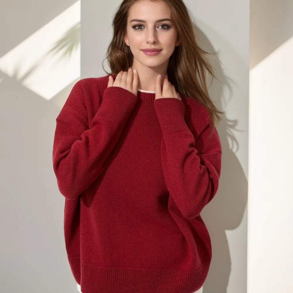Autumn Winter Pullovers Oversize Solid Warm Long Sleeve Sweater Main image