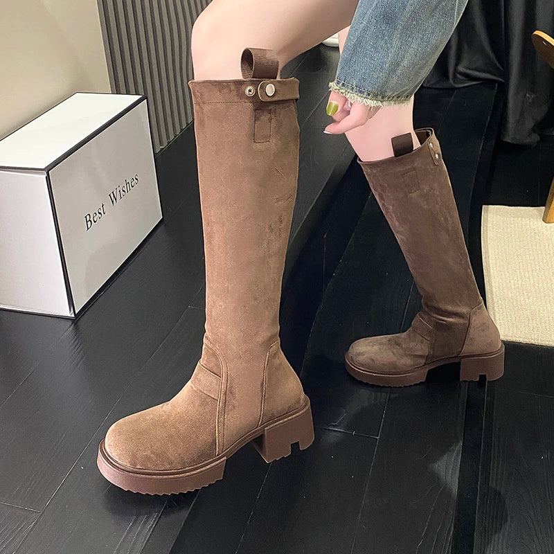 Trendy Fashionable Casual Retro Comfortable Versatile Knee High Boots