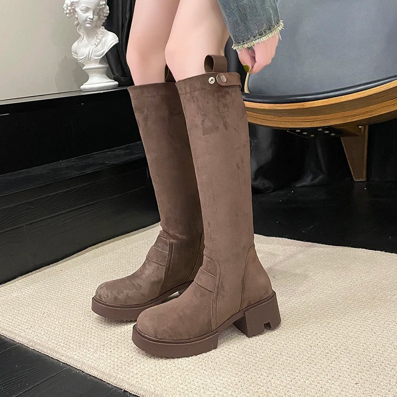 Trendy Fashionable Casual Retro Comfortable Versatile Knee High Boots Secondary image