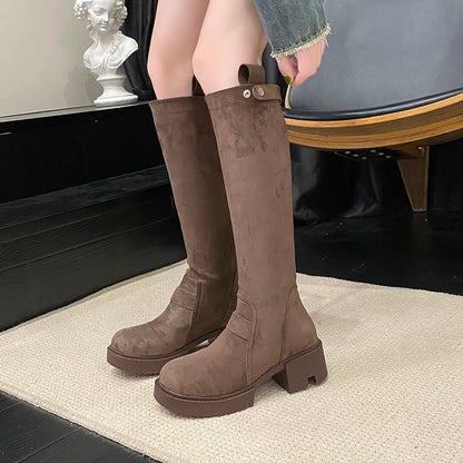 Trendy Fashionable Casual Retro Comfortable Versatile Knee High Boots