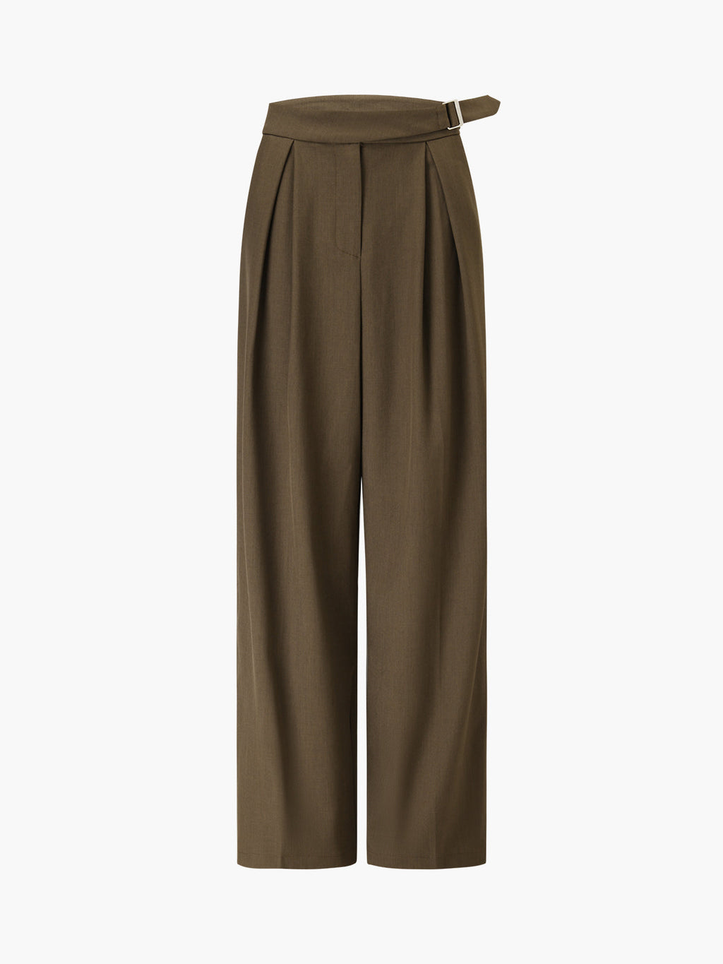 Business Casual Belted Trendy Straight Leg Dress Pants Pants
