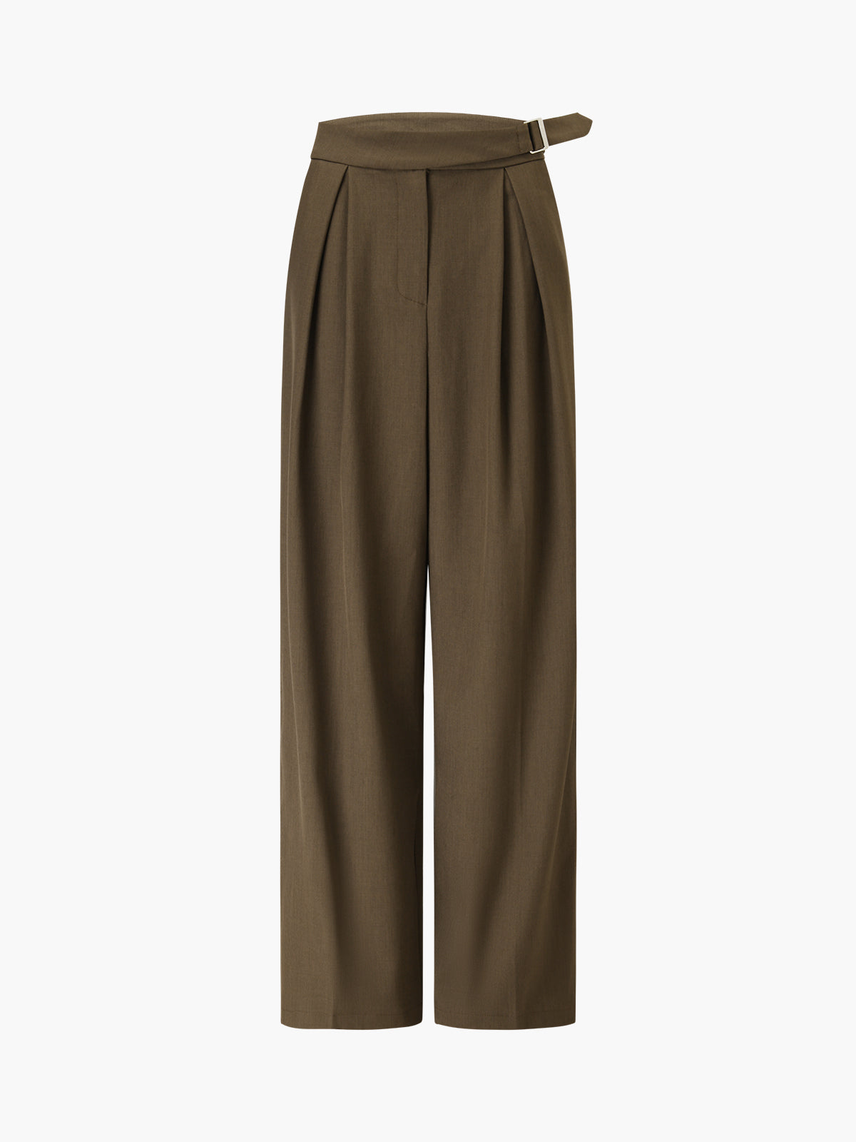 Business Casual Belted Trendy Straight Leg Dress Pants Pants