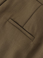 Business Casual Belted Trendy Straight Leg Dress Pants Pants