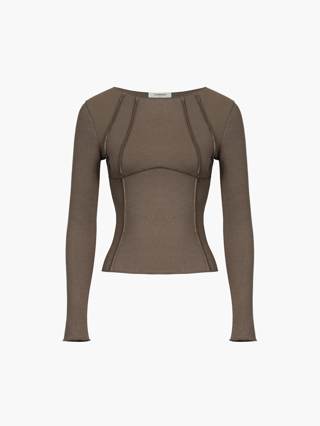 Basic Piping Graceful Long Sleeve Top Brown / XS T Shirts