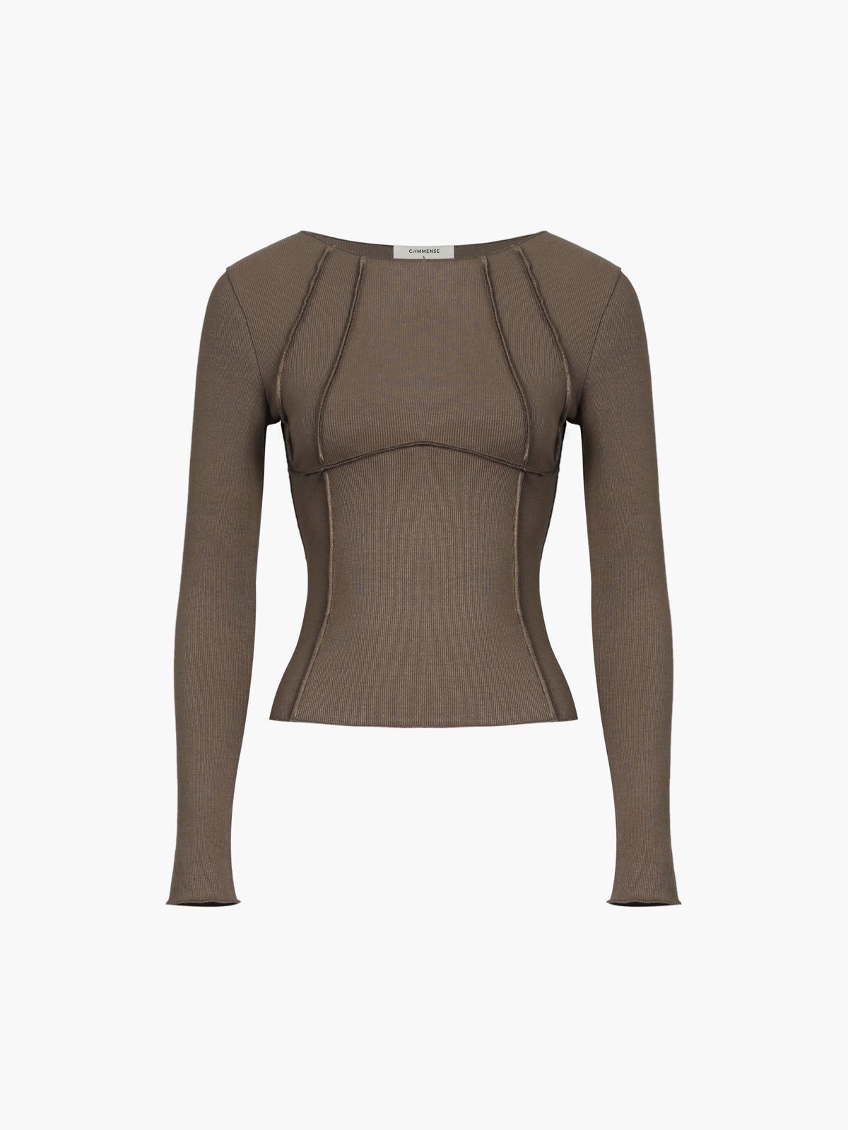 Basic Piping Graceful Long Sleeve Top Brown / XS T Shirts