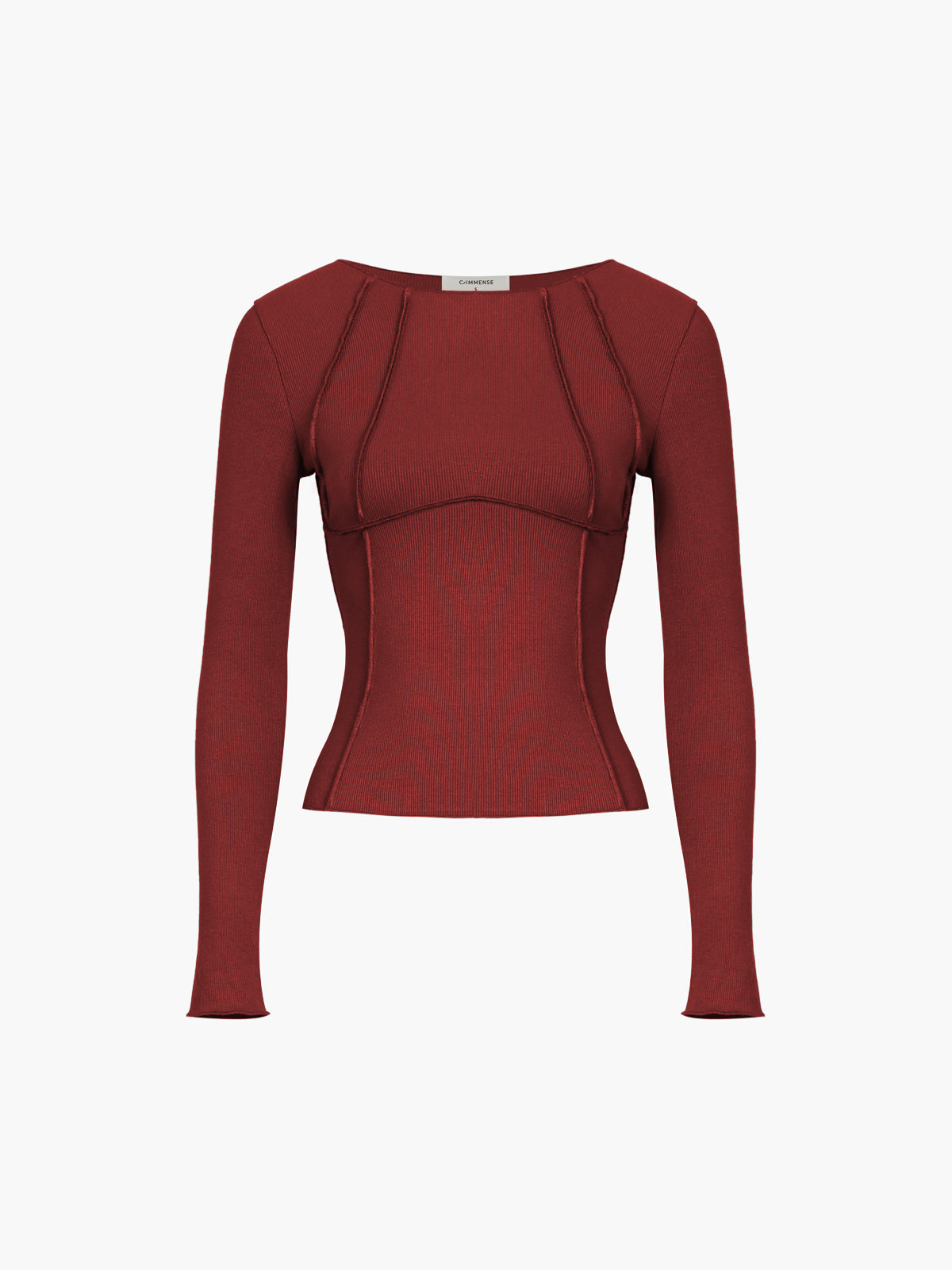 Basic Piping Graceful Long Sleeve Top Red / XS T Shirts