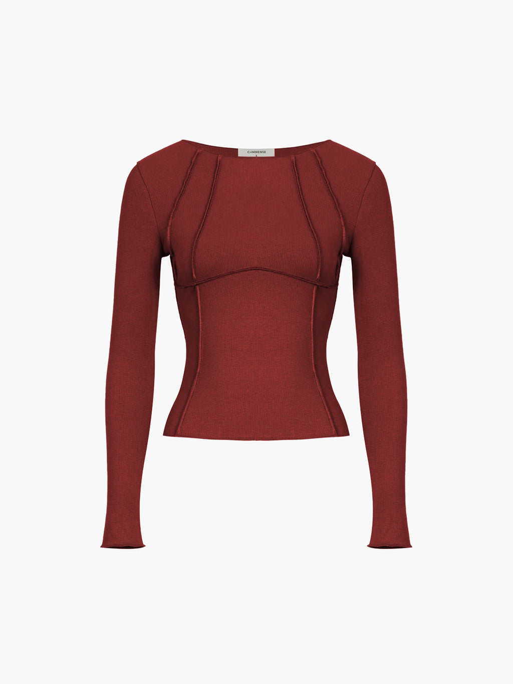 Basic Piping Graceful Long Sleeve Top Red / XS T Shirts