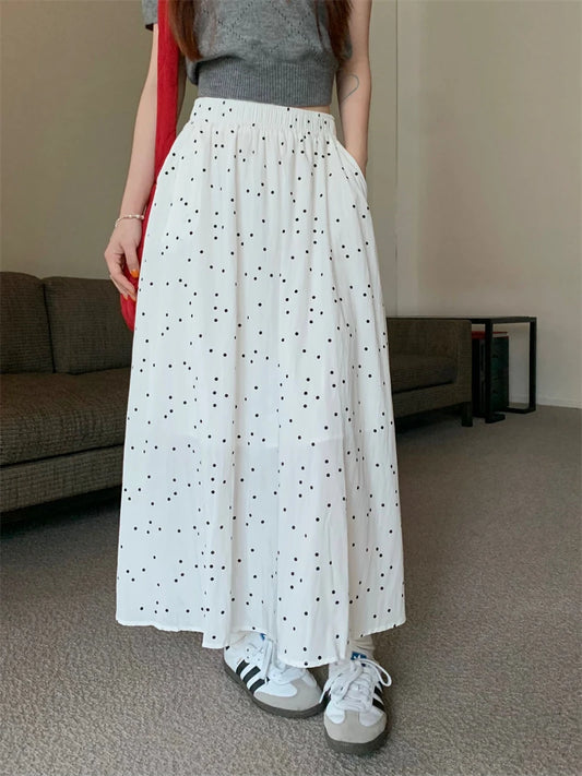 DressBetty - Polka Dot Vintage A-line Sweet Long Skirt