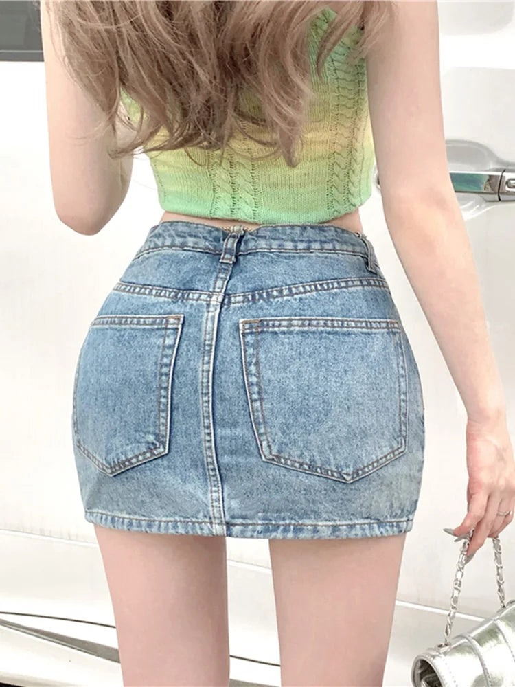 DressBetty - Sexy Bodycon Y2k Streetwear Denim Mini Skirt