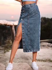 DressBetty -  Streetwear Button Denim Skirt Bodycon Long Skirt