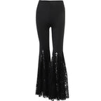 Black Lace Flared Halloween Pants