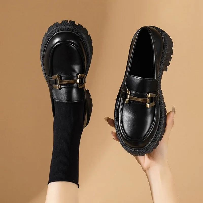 Patent Leather Slip On Platform British Tassel Casual Work Spring Flats Loafers Secondary image