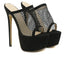 Eye-catching Black  Peep Toe Platform Mesh Hollow Out High Heel