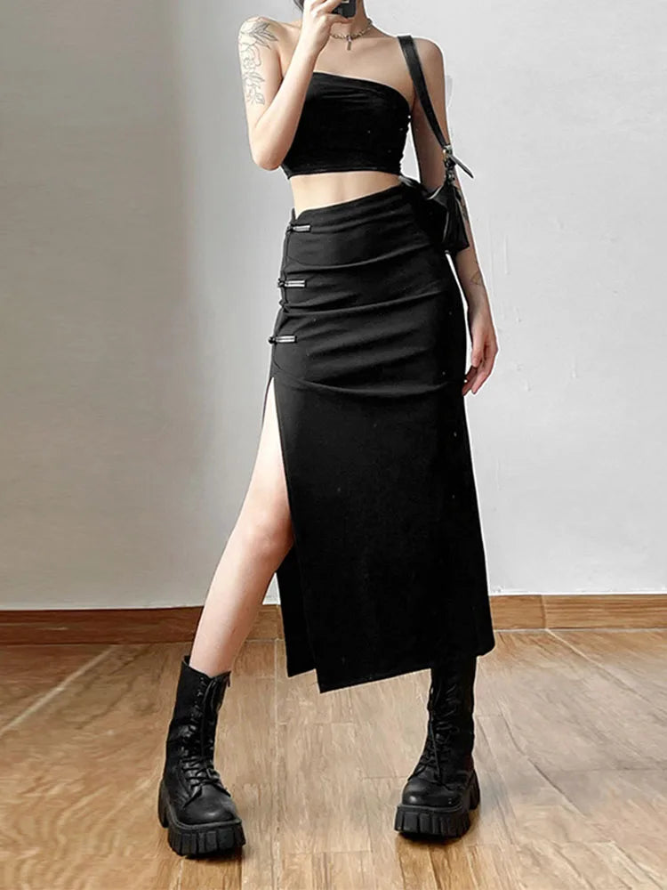 Dressbetty - Sexy Split Black Casual All-Match Hot Street Women's Skirt