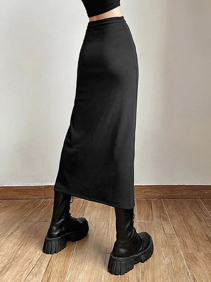 Dressbetty - Sexy Split Black Casual All-Match Hot Street Women's Skirt